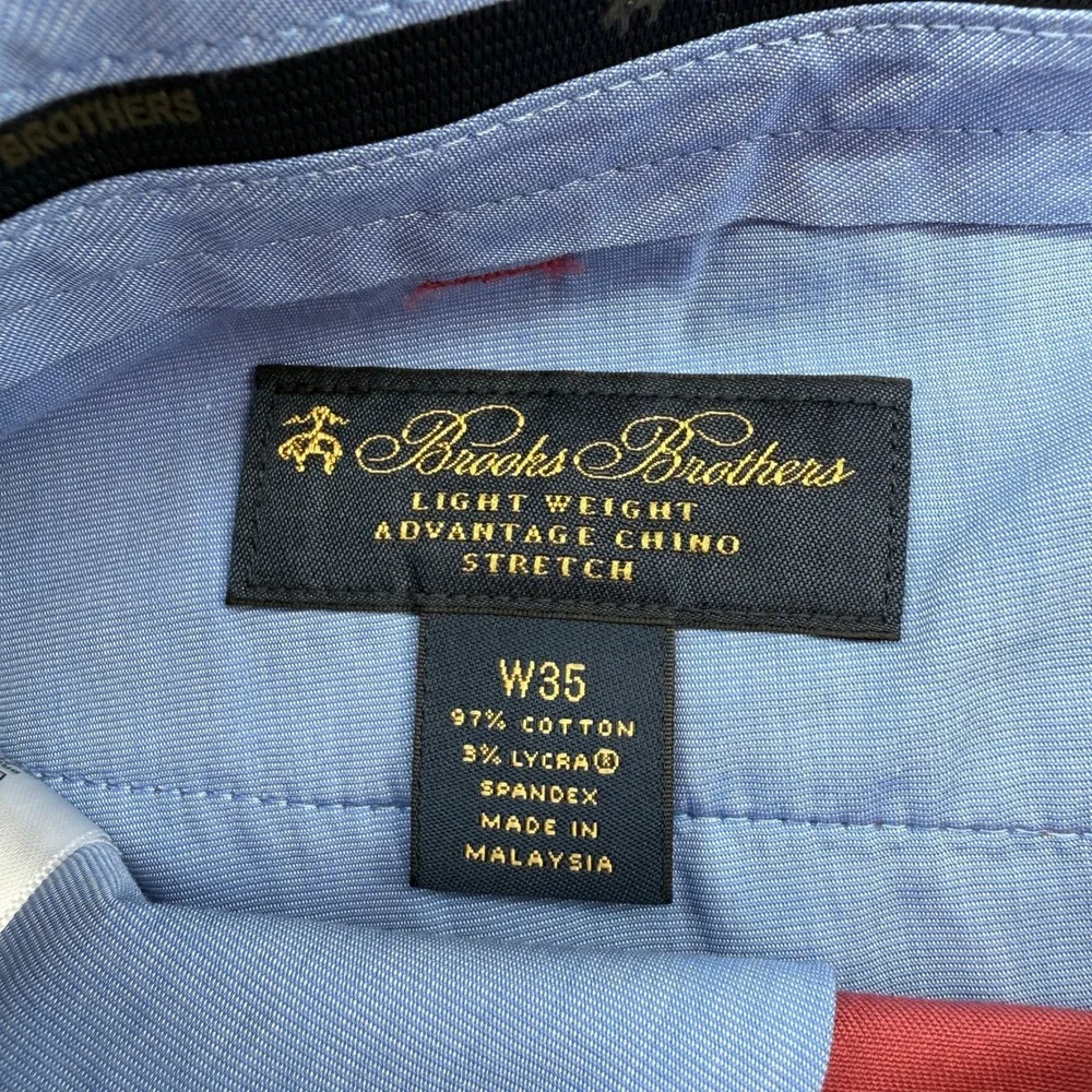 Brooks Brothers Advantage Chino Men 35W Red Pink NWT Waistband Flat Front